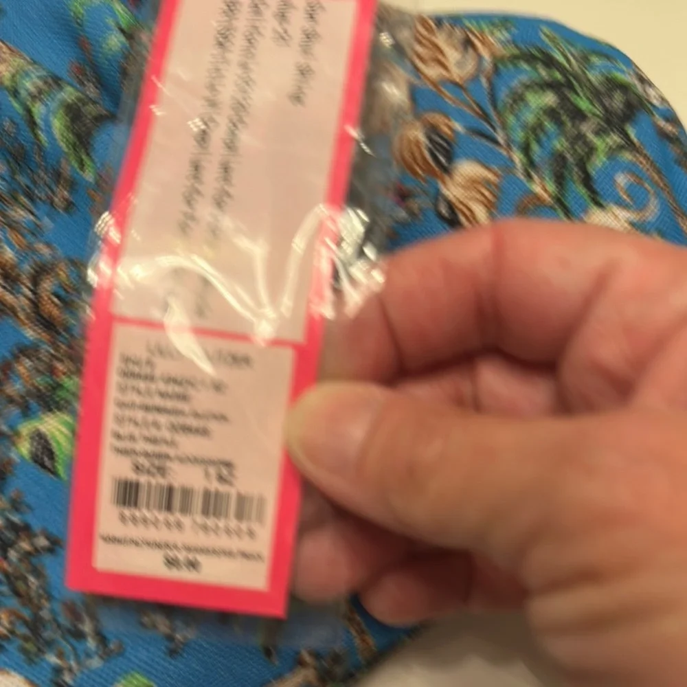 Lilly Pulitzer Blue Tropical Tiger Print Wristlet Clutch - Picture 2 of 4